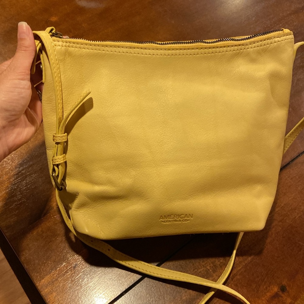 American Leather Yellow Crossbody Bag. - Picture 2 of 16